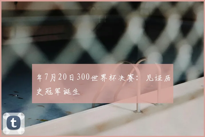 年7月20日300世界杯决赛:见证历史冠军诞生
